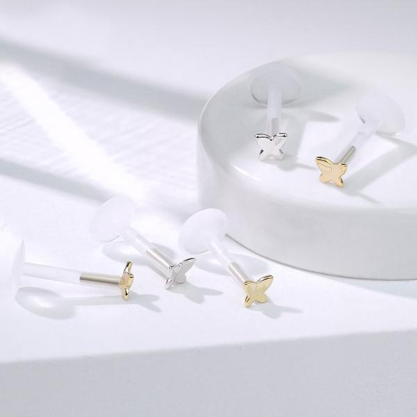 14kt Gold Butterfly Bioflex Labret 16G-My Body Piercing Jewellery