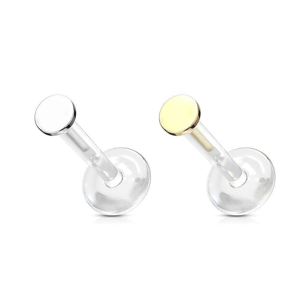 14kt Gold Circle Top Bioflex Labret 16G-My Body Piercing Jewellery