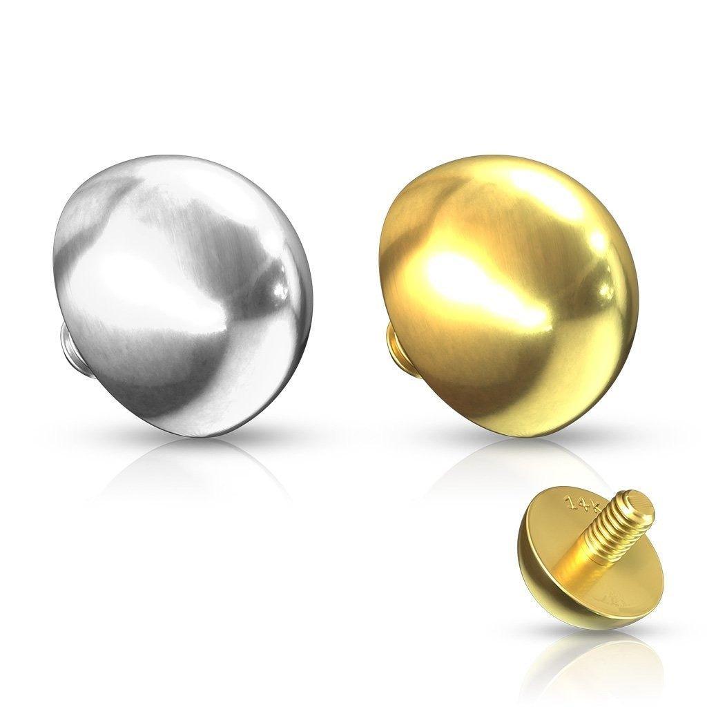 14kt Gold Dome Dermal Top 14G-My Body Piercing Jewellery