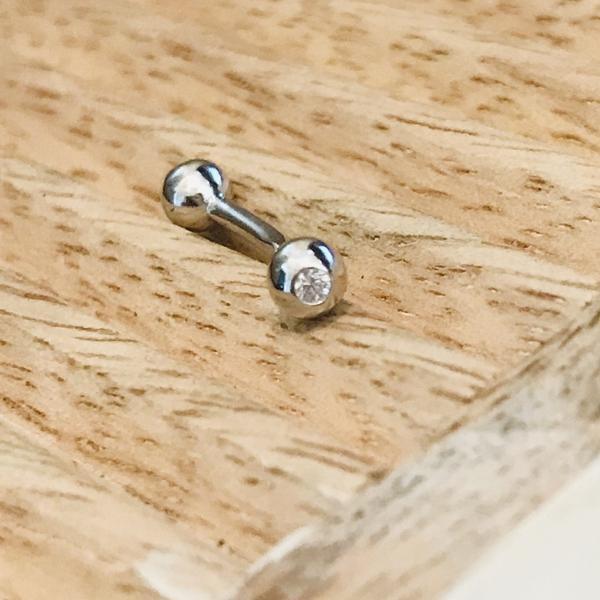 14kt Gold Gem Curve 16G 8mm-My Body Piercing Jewellery