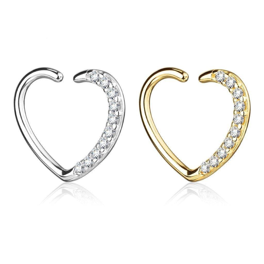 14kt Gold Heart Daith Ring 16G-My Body Piercing Jewellery