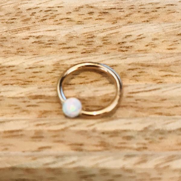 14kt Gold Opal Fixed Side CBR-My Body Piercing Jewellery