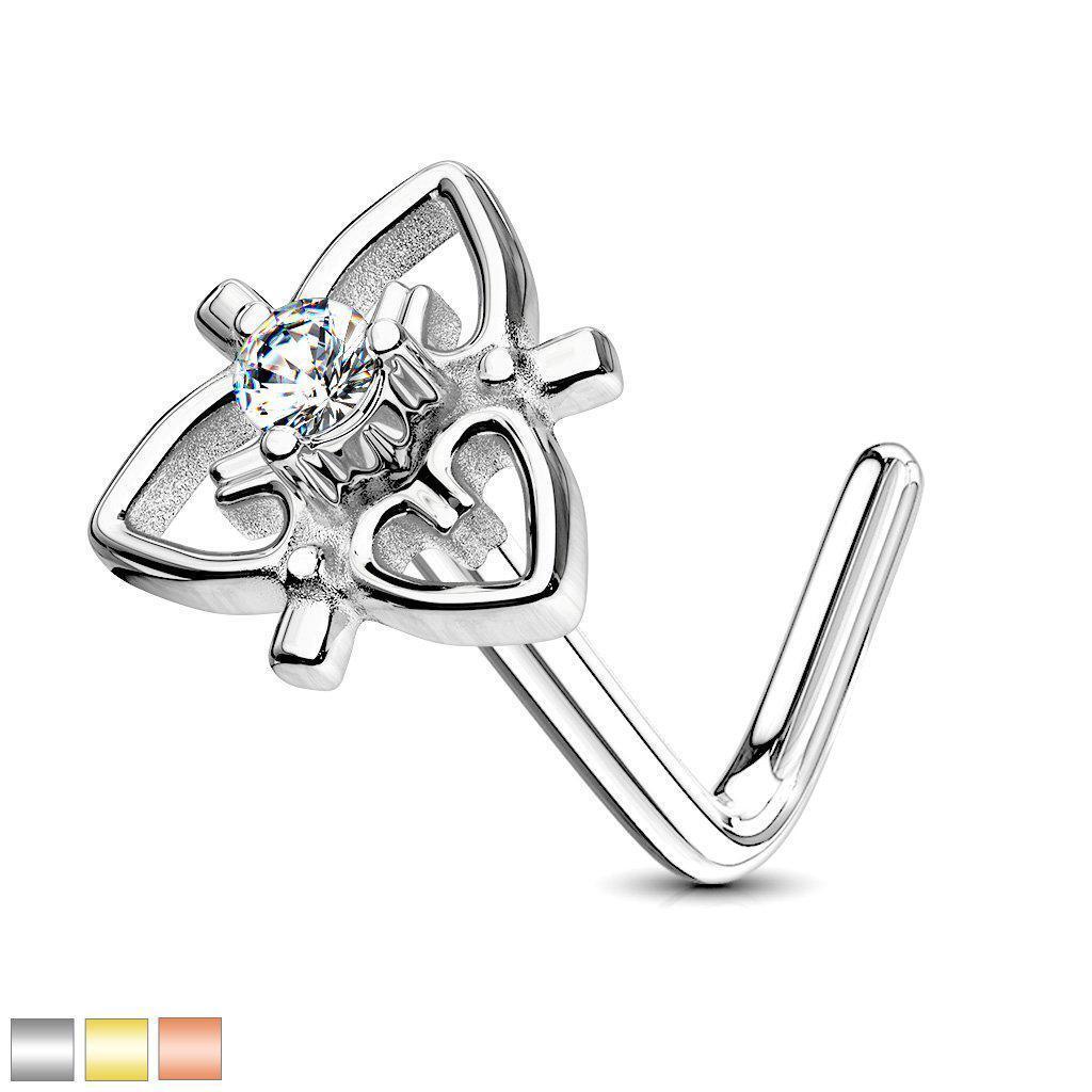 Filigree Heart Nose L Bend 20G-My Body Piercing Jewellery