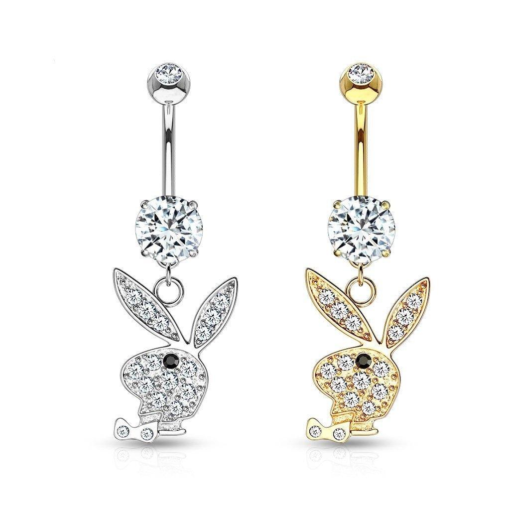 Gold playboy bunny sale belly button rings