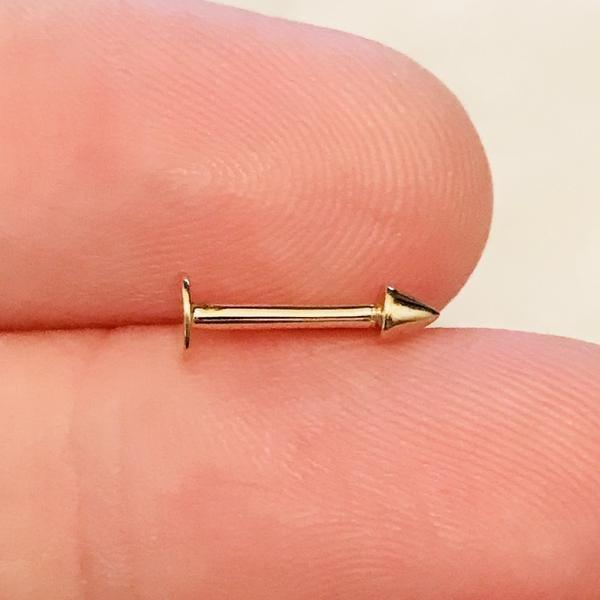 14kt Gold Spike Labret 16G-My Body Piercing Jewellery
