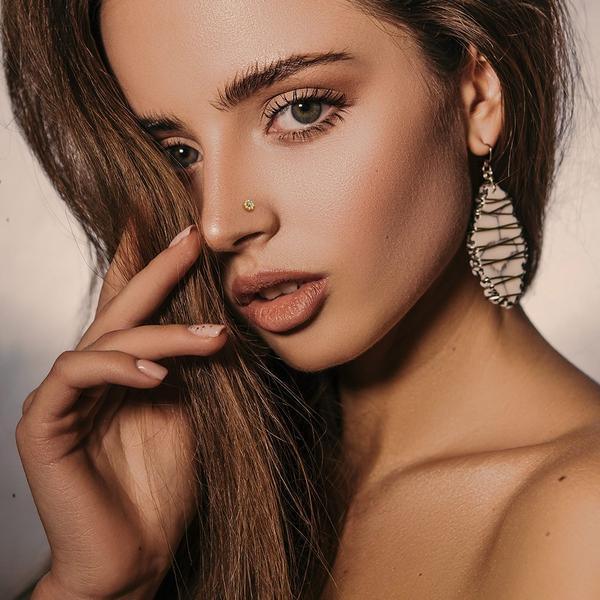 14kt Gold Starburst Nose L Bend 20G-My Body Piercing Jewellery