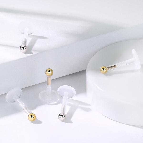 14kt Gold Top Bioflex Labret 16G-My Body Piercing Jewellery