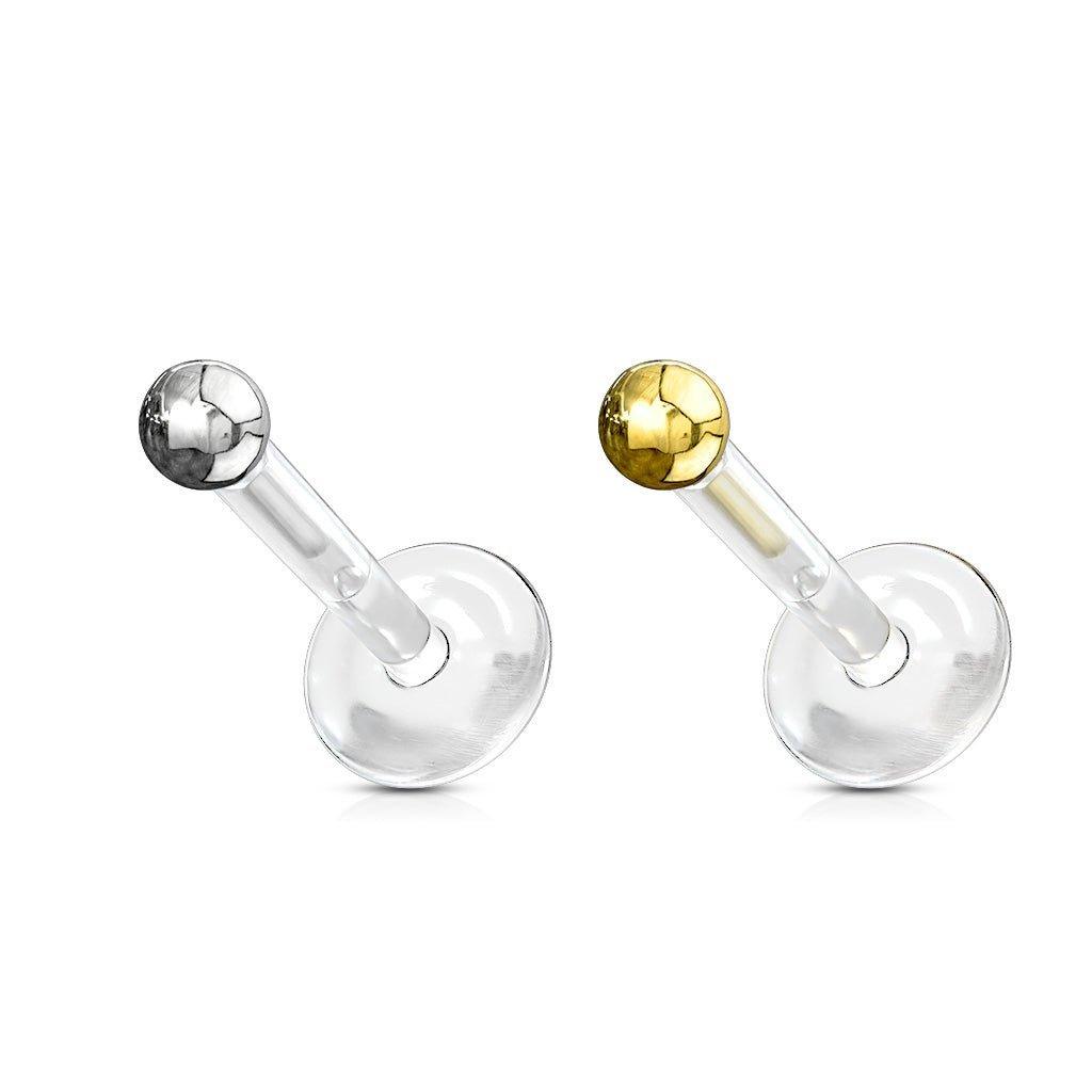 14kt Gold Top Bioflex Labret 16G-My Body Piercing Jewellery