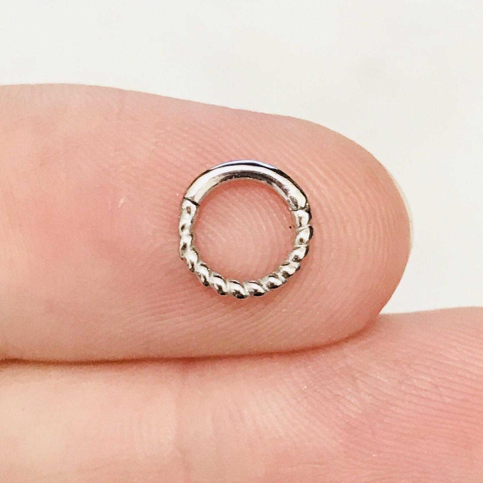 14kt Gold Twisted Hinged Ring 16G-My Body Piercing Jewellery