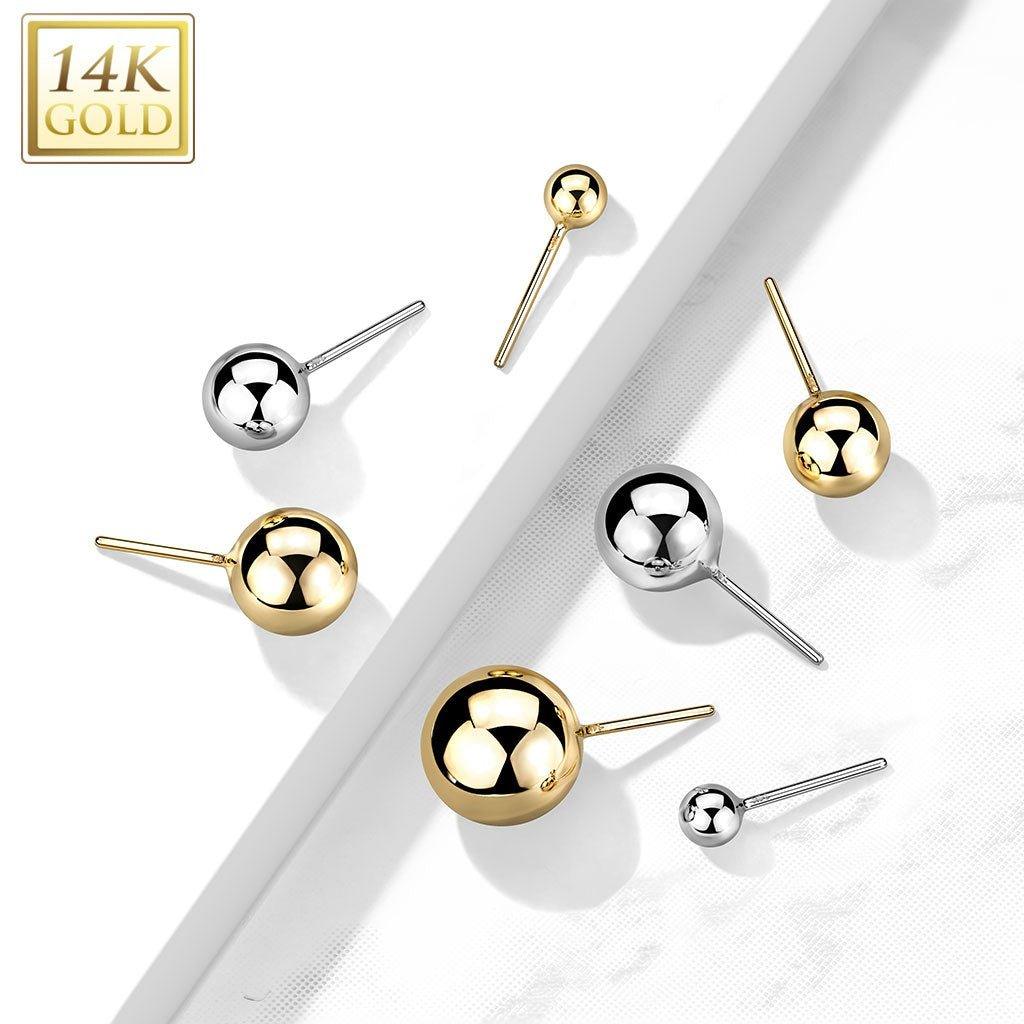 14kt Gold Threadless Ball Top-My Body Piercing Jewellery