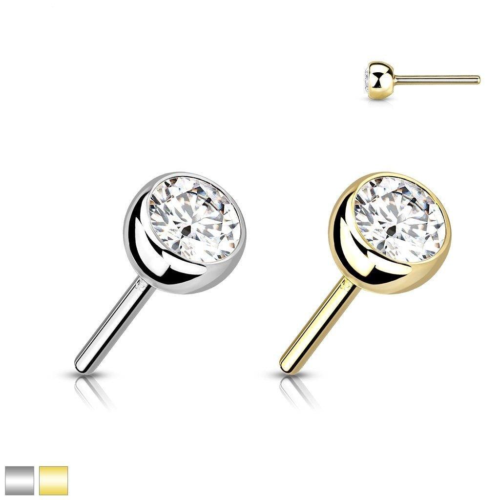 14kt Gold Threadless Bezel Gem Top-My Body Piercing Jewellery