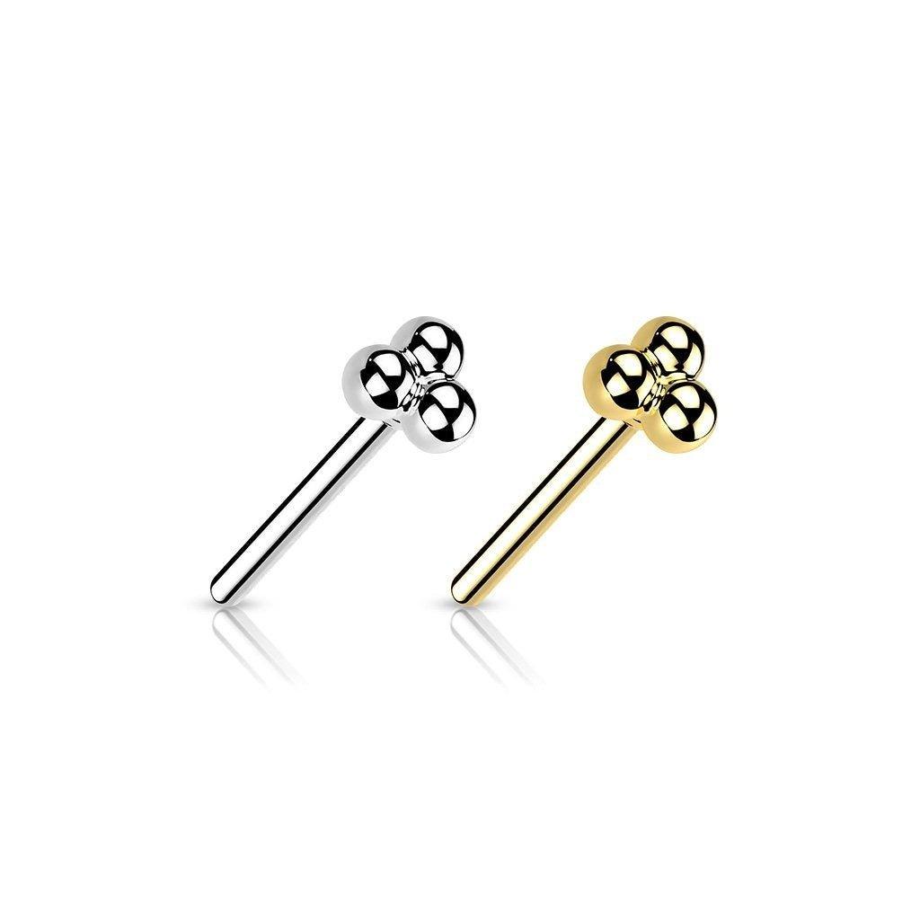 14kt Gold Threadless Micro Tri Ball Top-My Body Piercing Jewellery