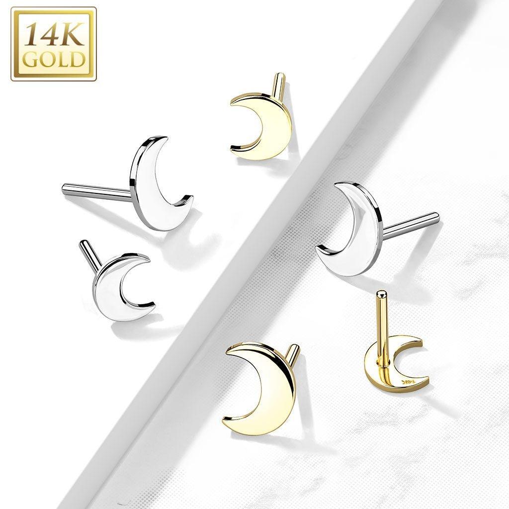 14kt Gold Threadless Moon Top-My Body Piercing Jewellery