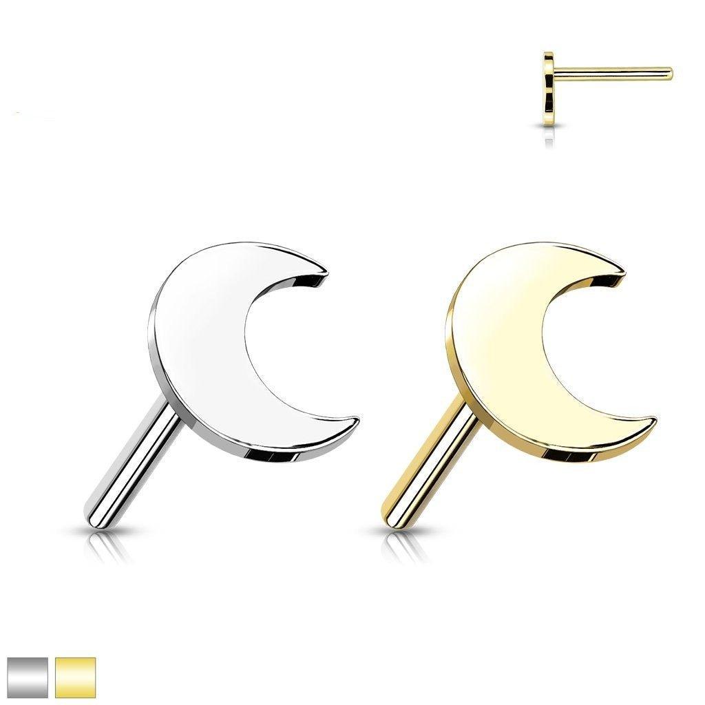 14kt Gold Threadless Moon Top-My Body Piercing Jewellery
