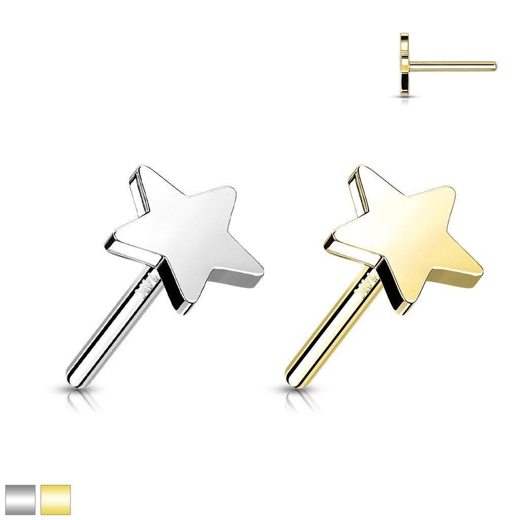 14kt Gold Threadless Star Top-My Body Piercing Jewellery