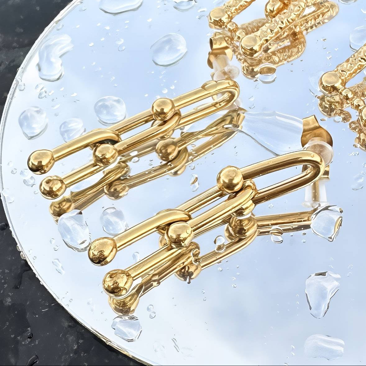 18kt Gold Plated Triple Loop Earrings