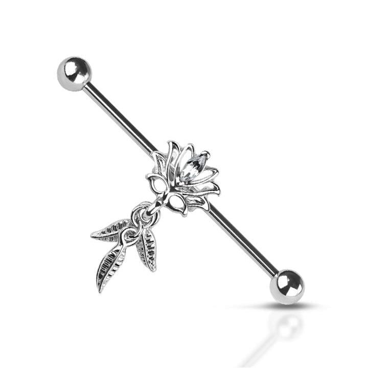 Leaf Lotus Industrial 14G 38mm-My Body Piercing Jewellery