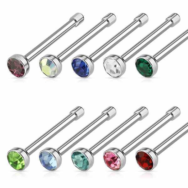 2mm Gem Nose Bone 22G 20G 18G-My Body Piercing Jewellery