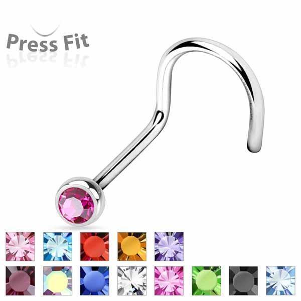 2mm Gem Nose Screw 22G 20G 18G-My Body Piercing Jewellery