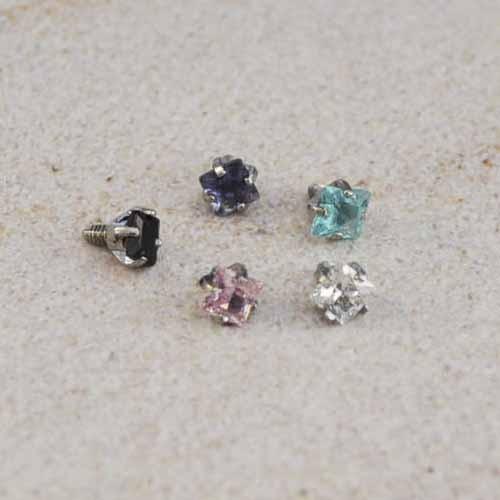 3.5mm Square Gem Dermal Top 14G-My Body Piercing Jewellery