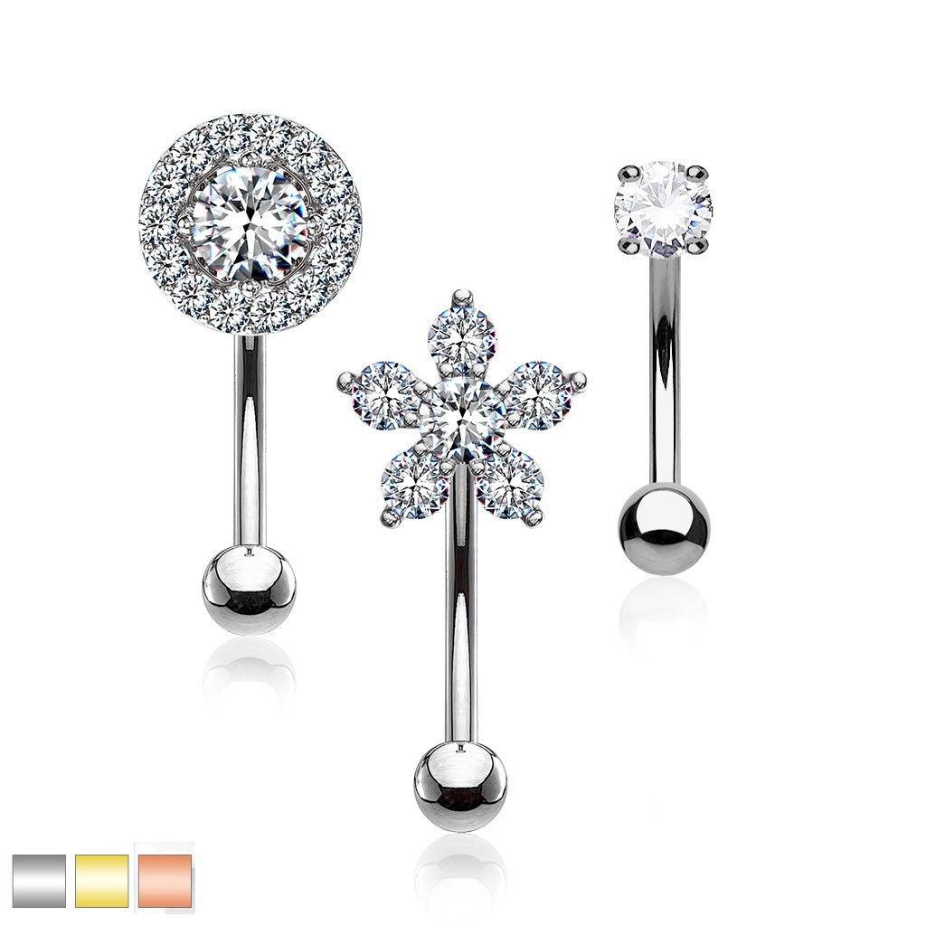 3pc Gem Curve Pack 16G 8mm (1)-My Body Piercing Jewellery