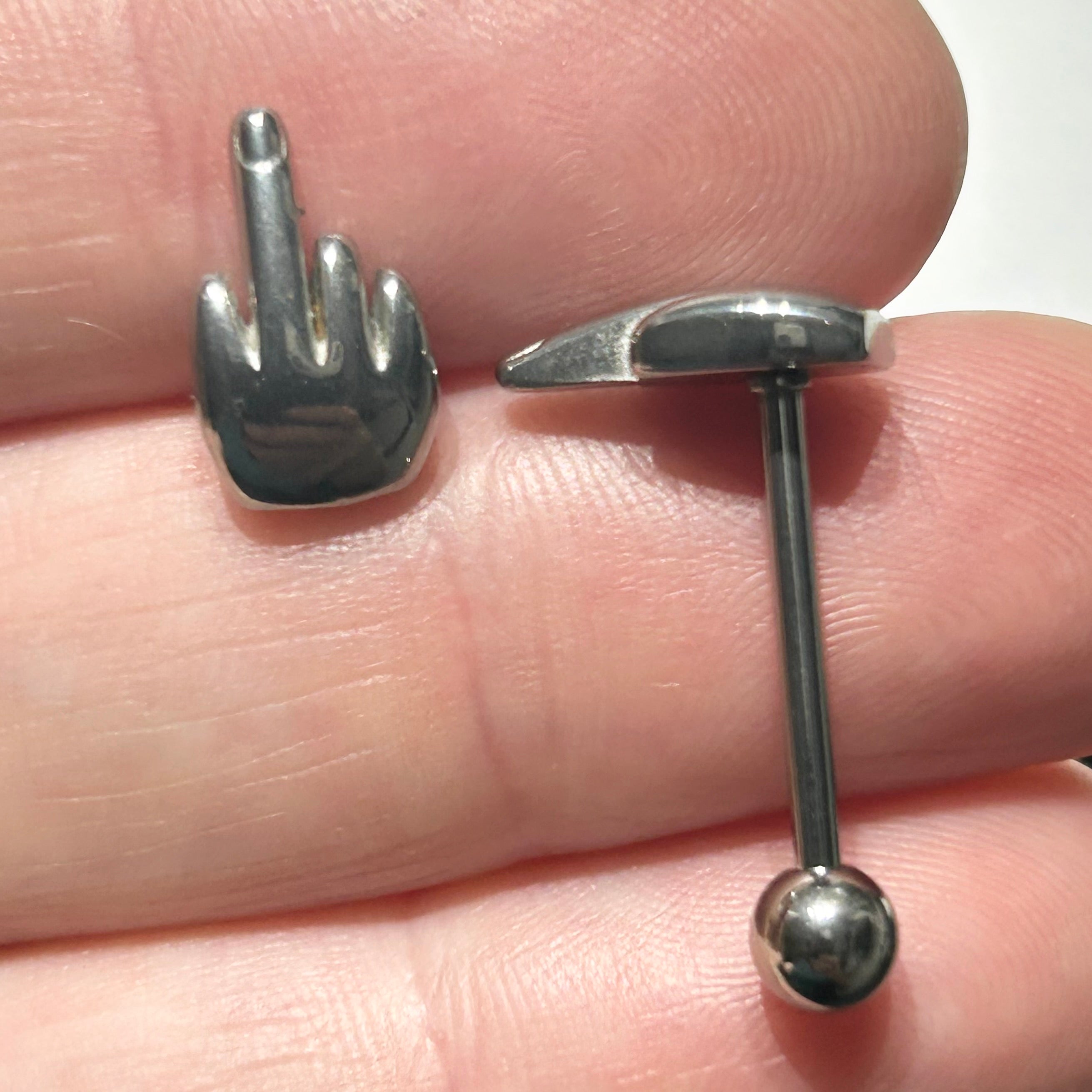 Middle Finger Tongue Bar