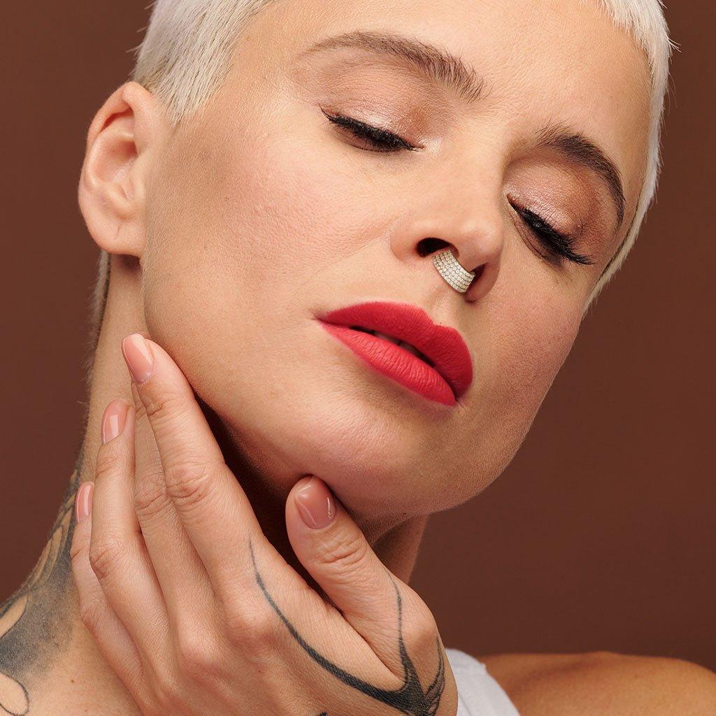 5 Line Paved Twist Ring 16G 8mm-My Body Piercing Jewellery