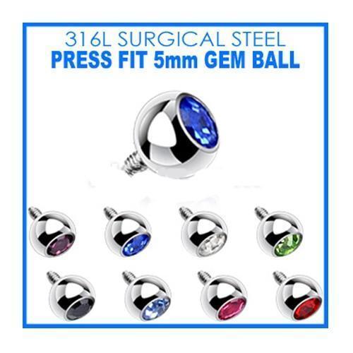 5mm Gem Dermal Top 14G-My Body Piercing Jewellery