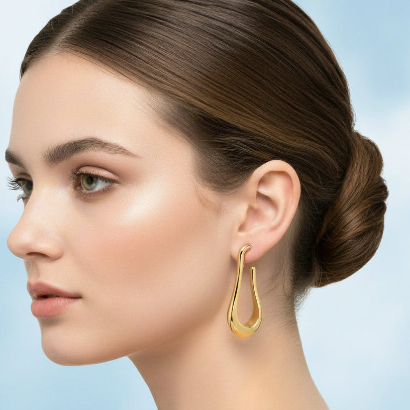 18kt Gold Plated Sleek Drop Earrings