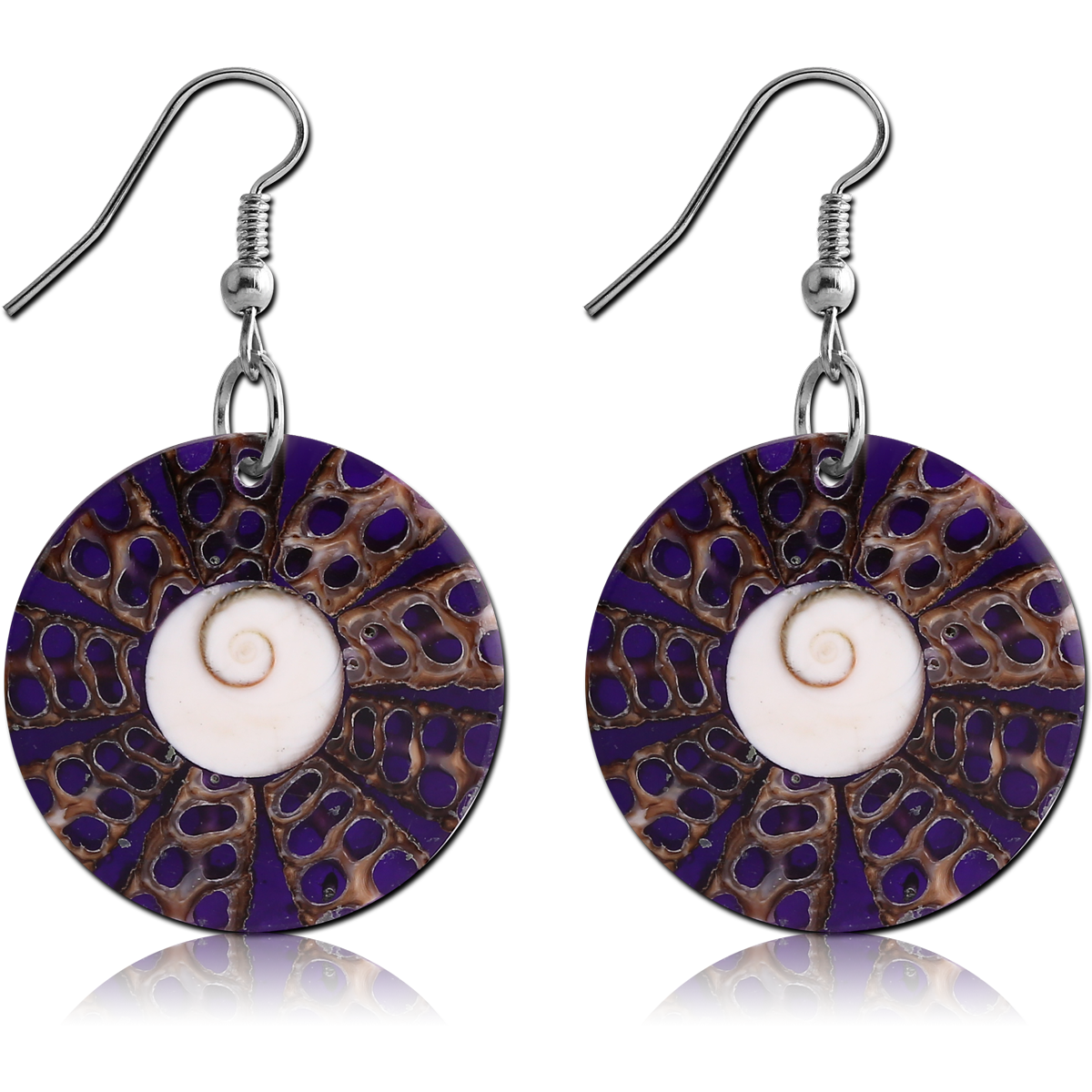 Shell Disc Earring Pair