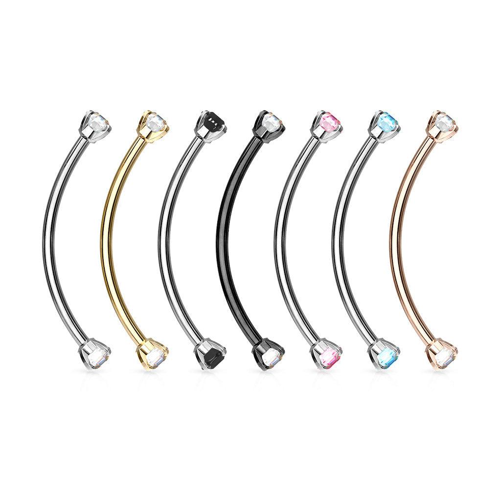 I.T. Gem Long Curve 16G 14mm-My Body Piercing Jewellery