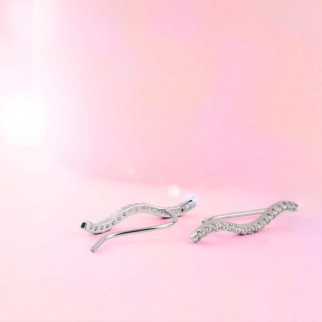 Paved Wave Ear Crawler Pair-My Body Piercing Jewellery