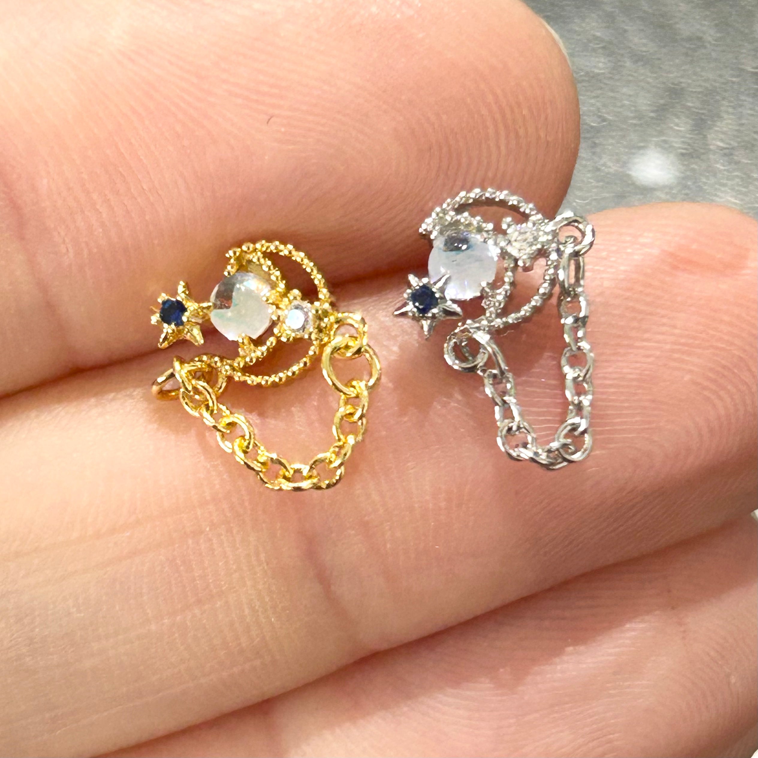 Body Jewelry - Star Chain Dangle Nose L Bend 20G