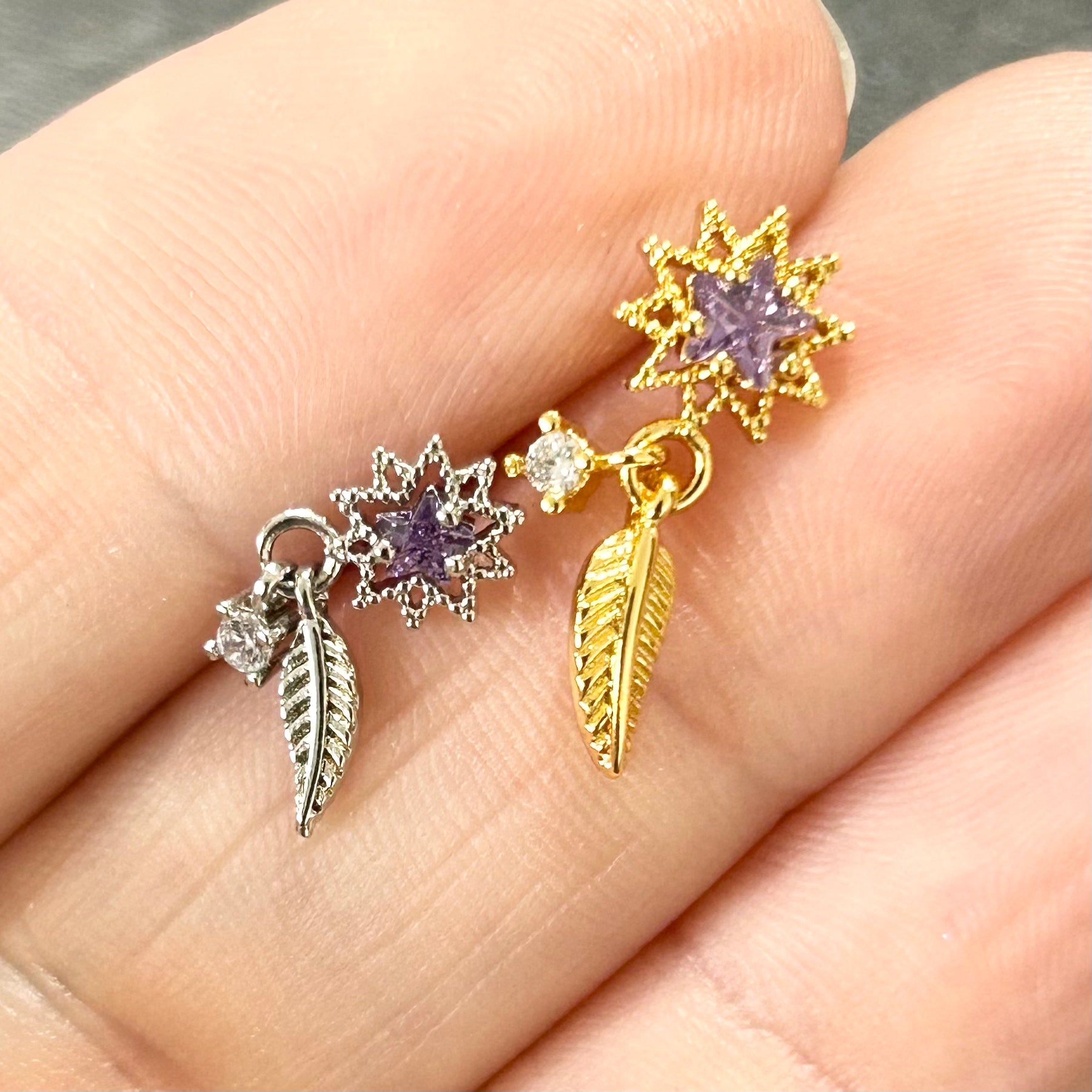 Body Jewelry - Star Leaf Dangle Nose L Bend 20G