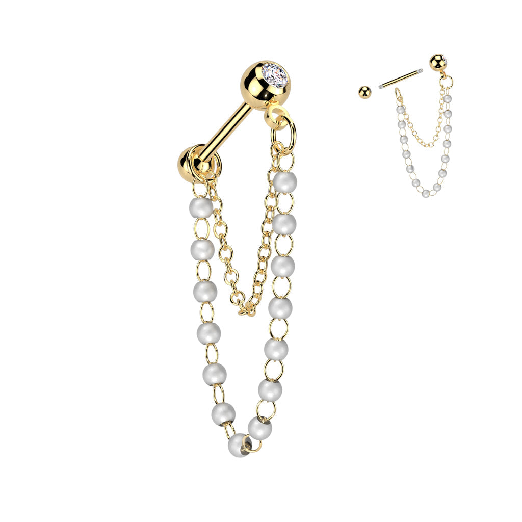 Pearl Chain Cartilage Bar
