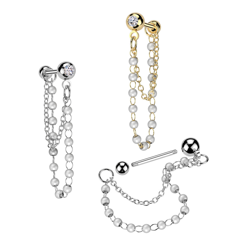 Pearl Chain Cartilage Bar