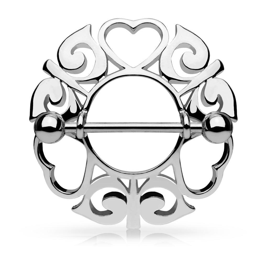 Hollow Hearts Nipple Shield 14G (Single)-My Body Piercing Jewellery