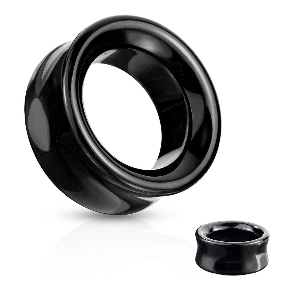 Black Agate Tunnel 6mm-25mm-My Body Piercing Jewellery