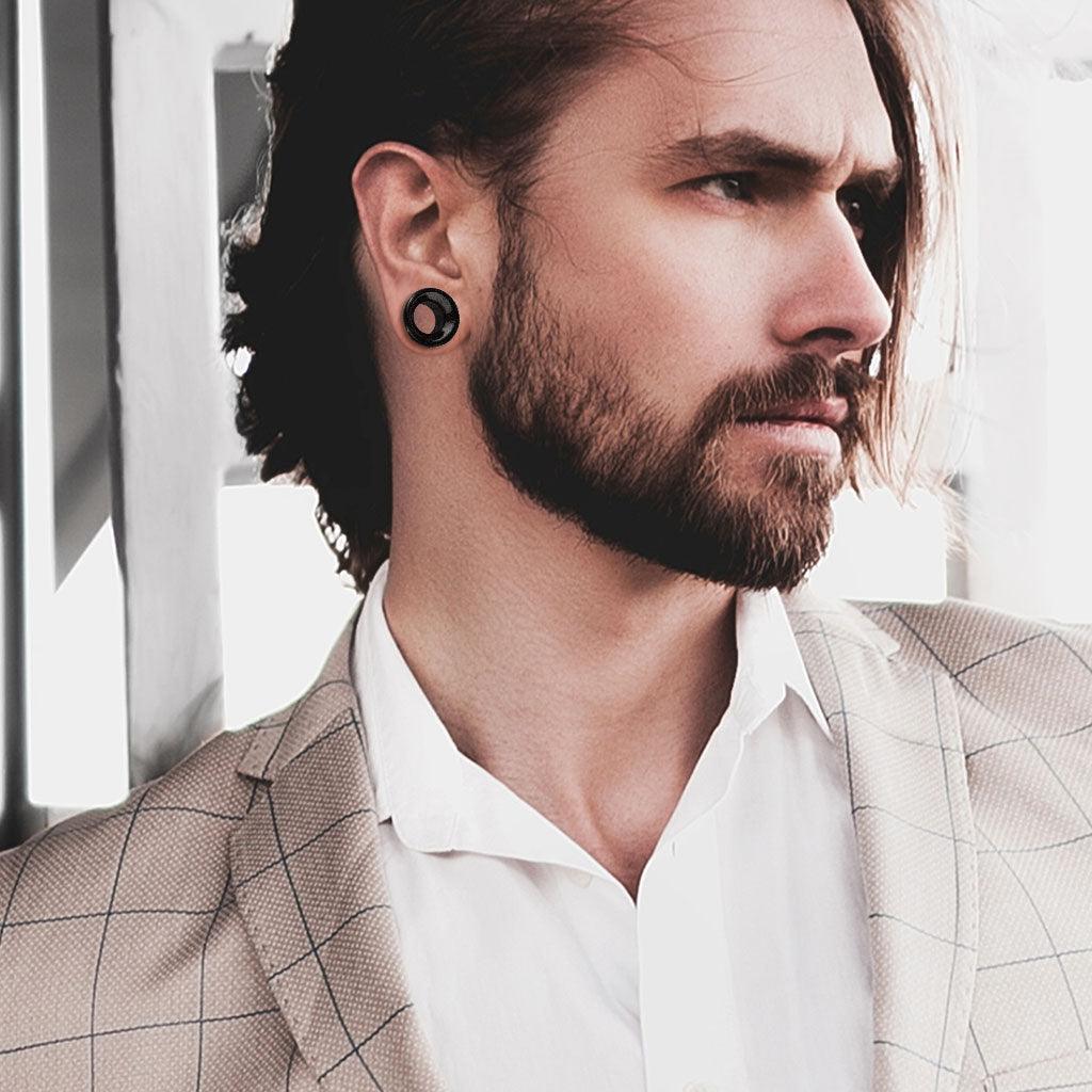 Black Agate Tunnel 6mm-25mm-My Body Piercing Jewellery