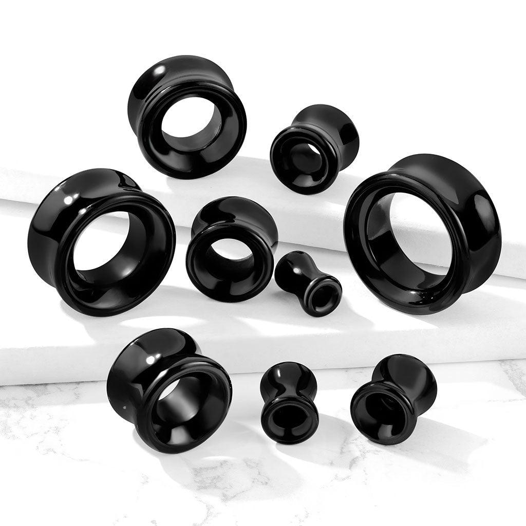 Black Agate Tunnel 6mm-25mm-My Body Piercing Jewellery