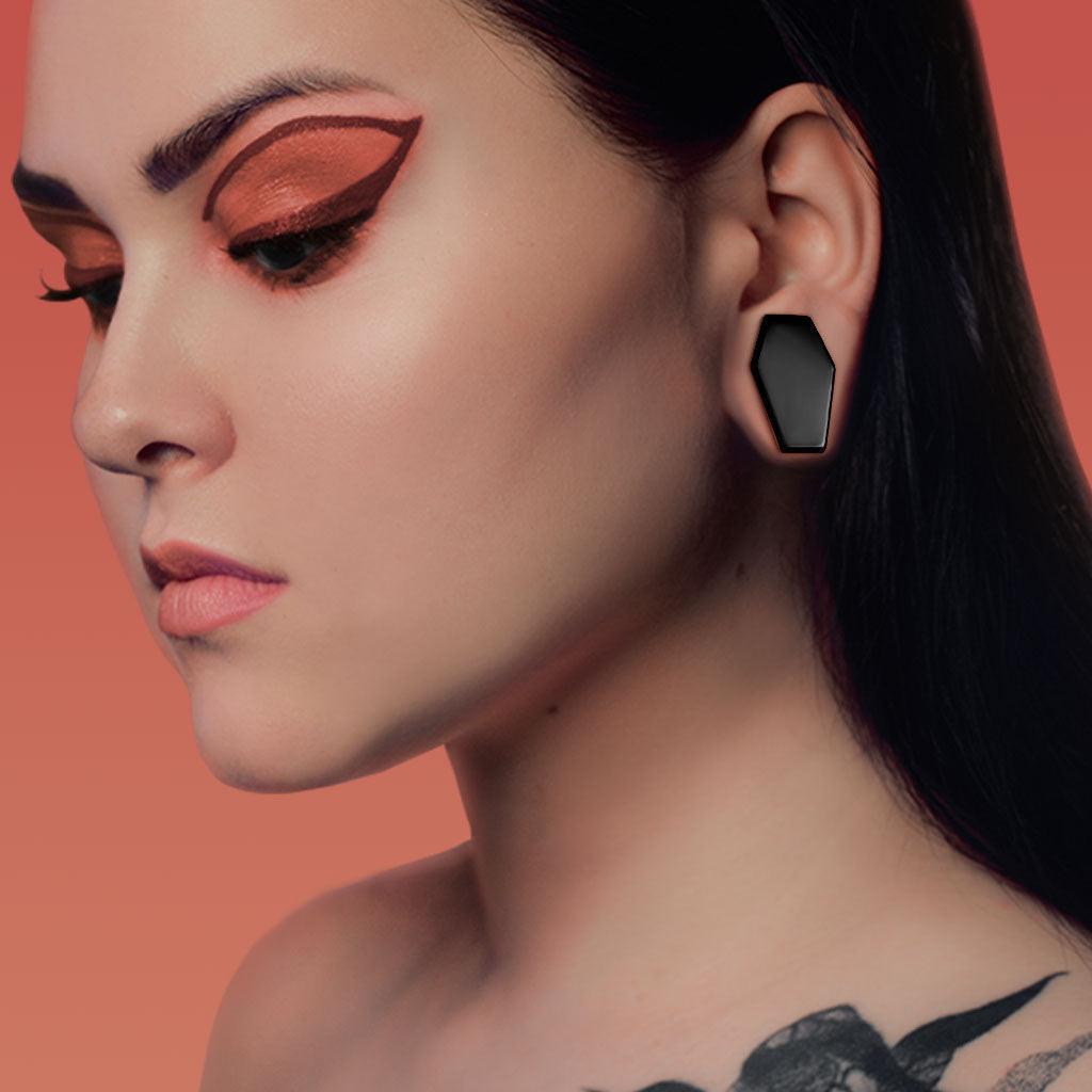 Obsidian Coffin Plug 6mm-25mm PAIR-My Body Piercing Jewellery