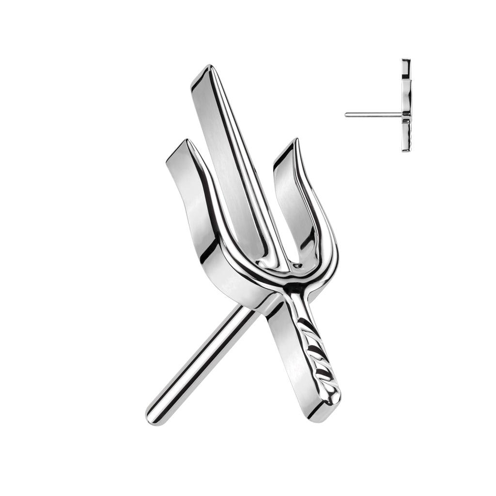 Body Jewelry - Titanium Threadless Trident End