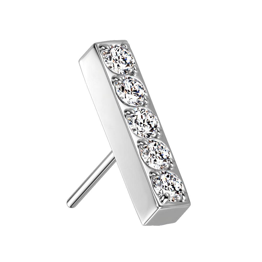 Body Jewelry - Titanium Threadless Gem Row End