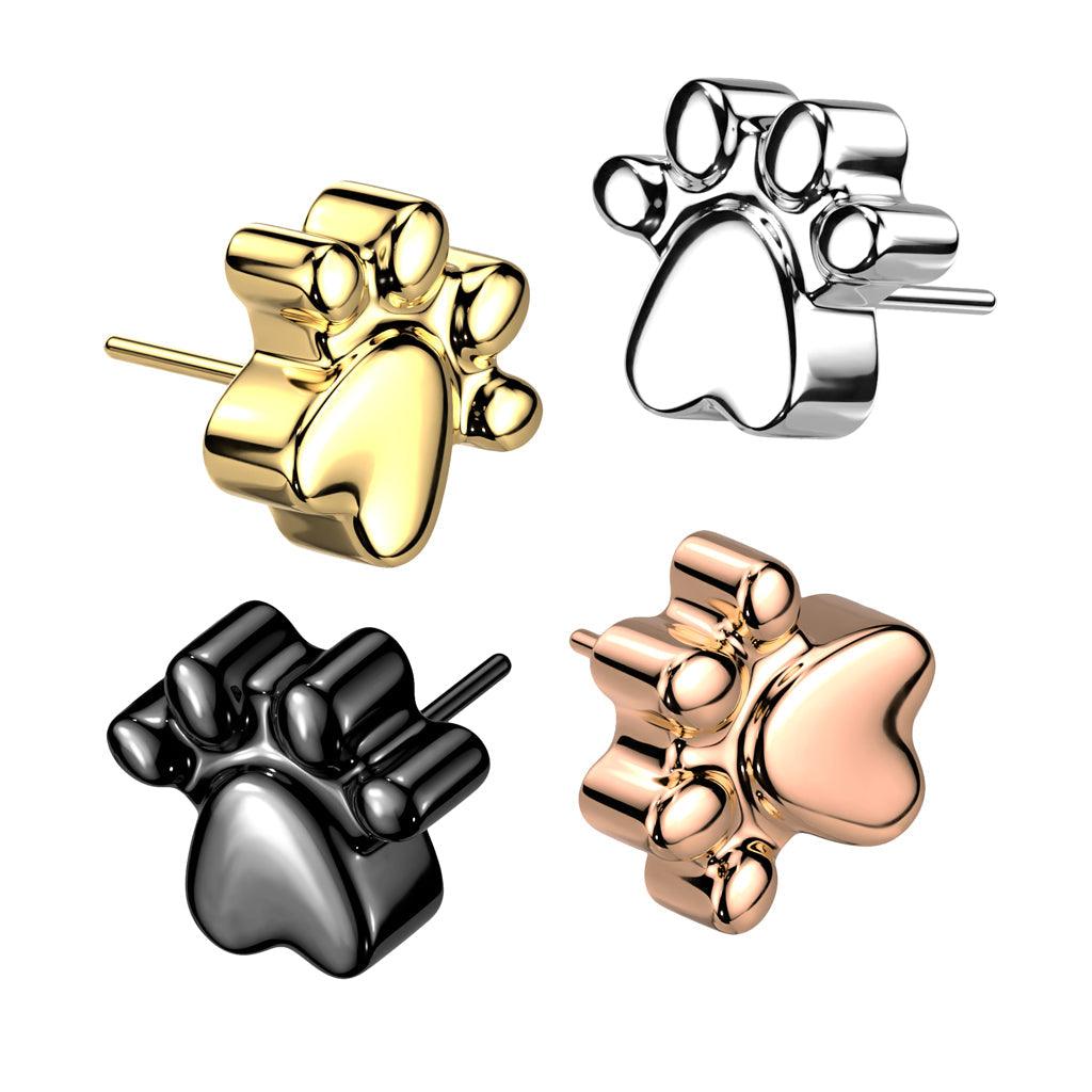 Body Jewelry - Titanium Threadless Paw End