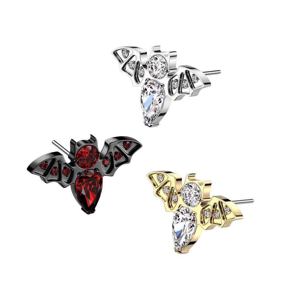Body Jewelry - Titanium Threadless Gem Bat End