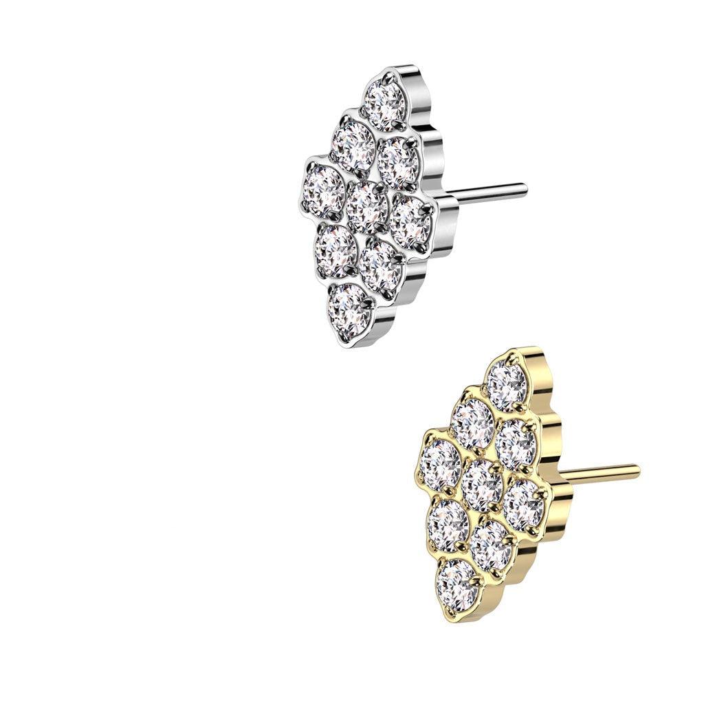 Body Jewelry - Titanium Threadless Gem Paved End