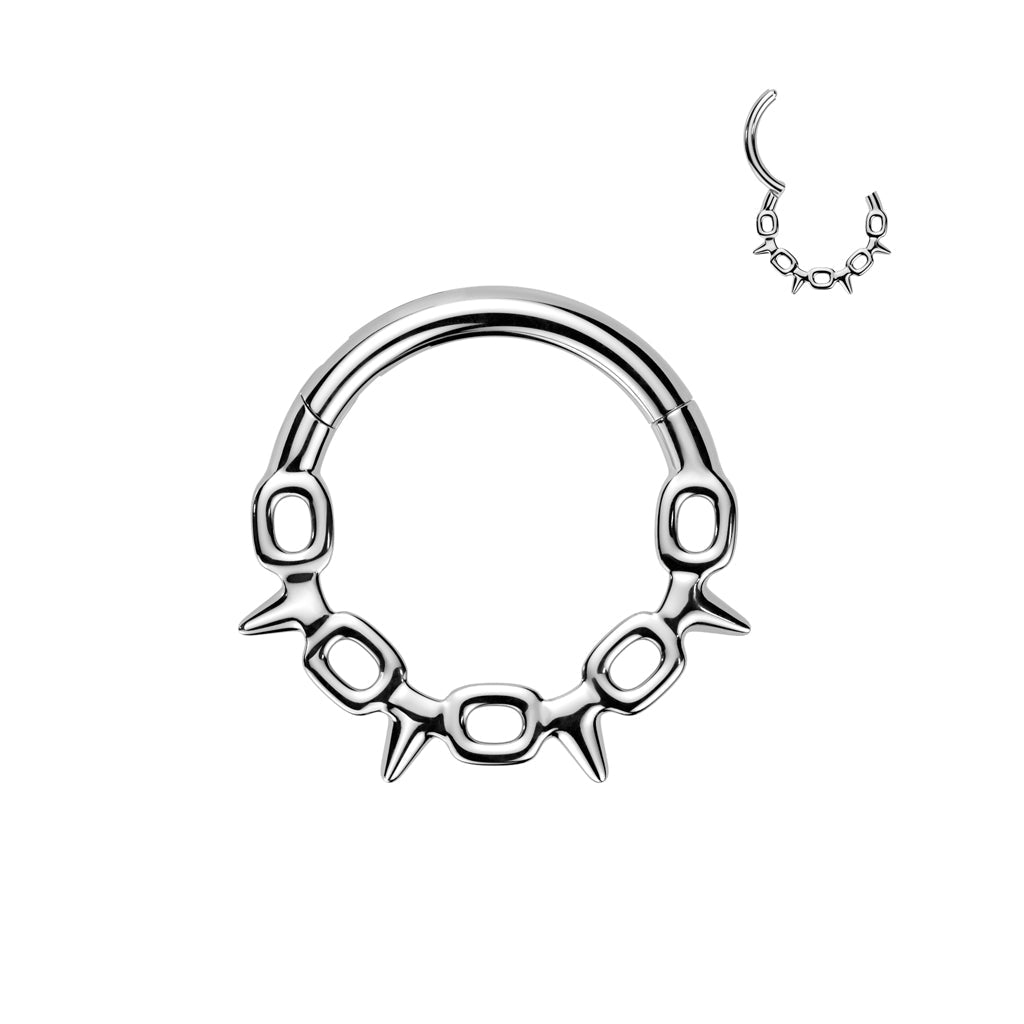 Chain Spike Hinged Ring 16G