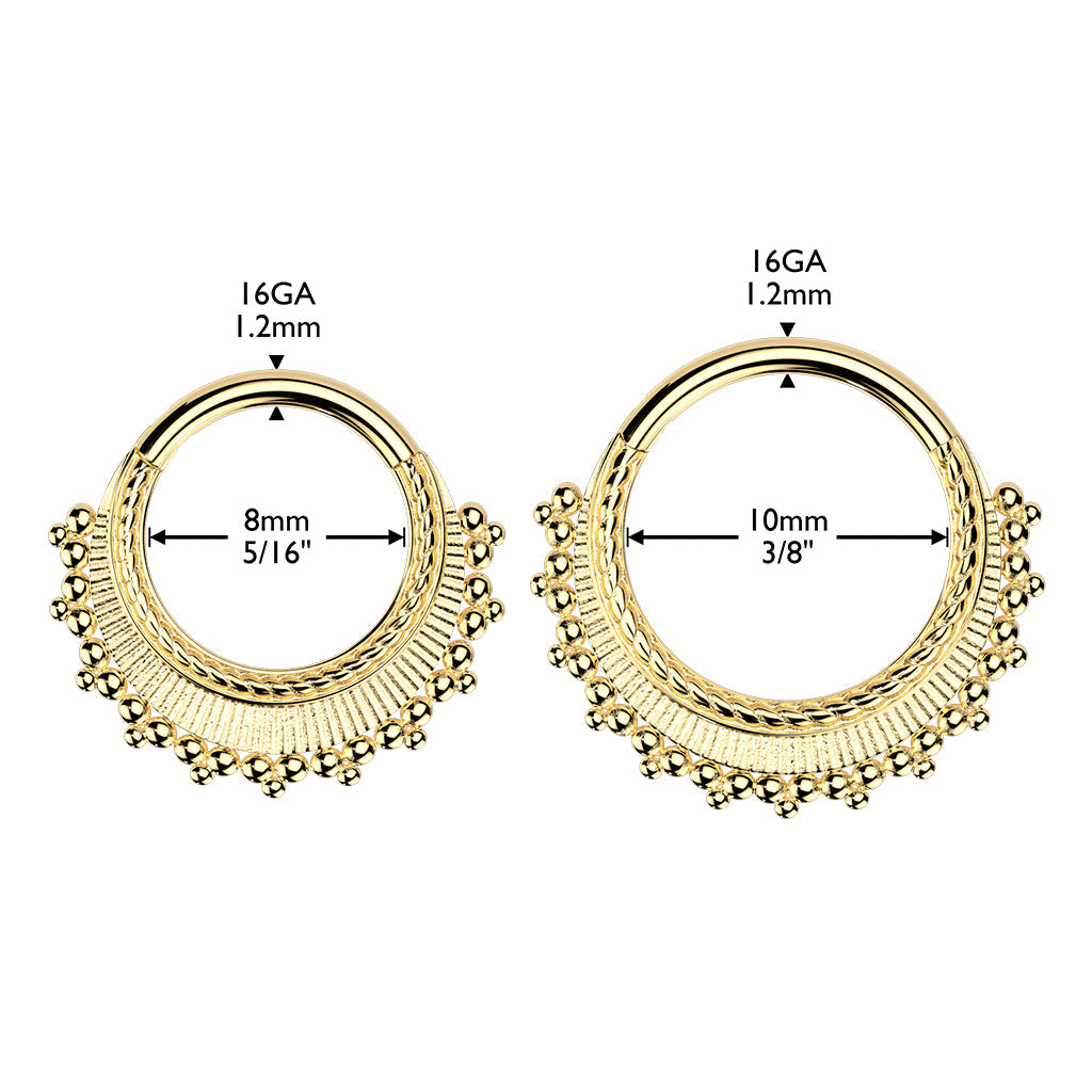 Beaded Fan Hinged Ring