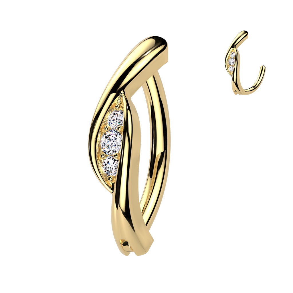 Gem Centre Hinged Belly Bar 14G