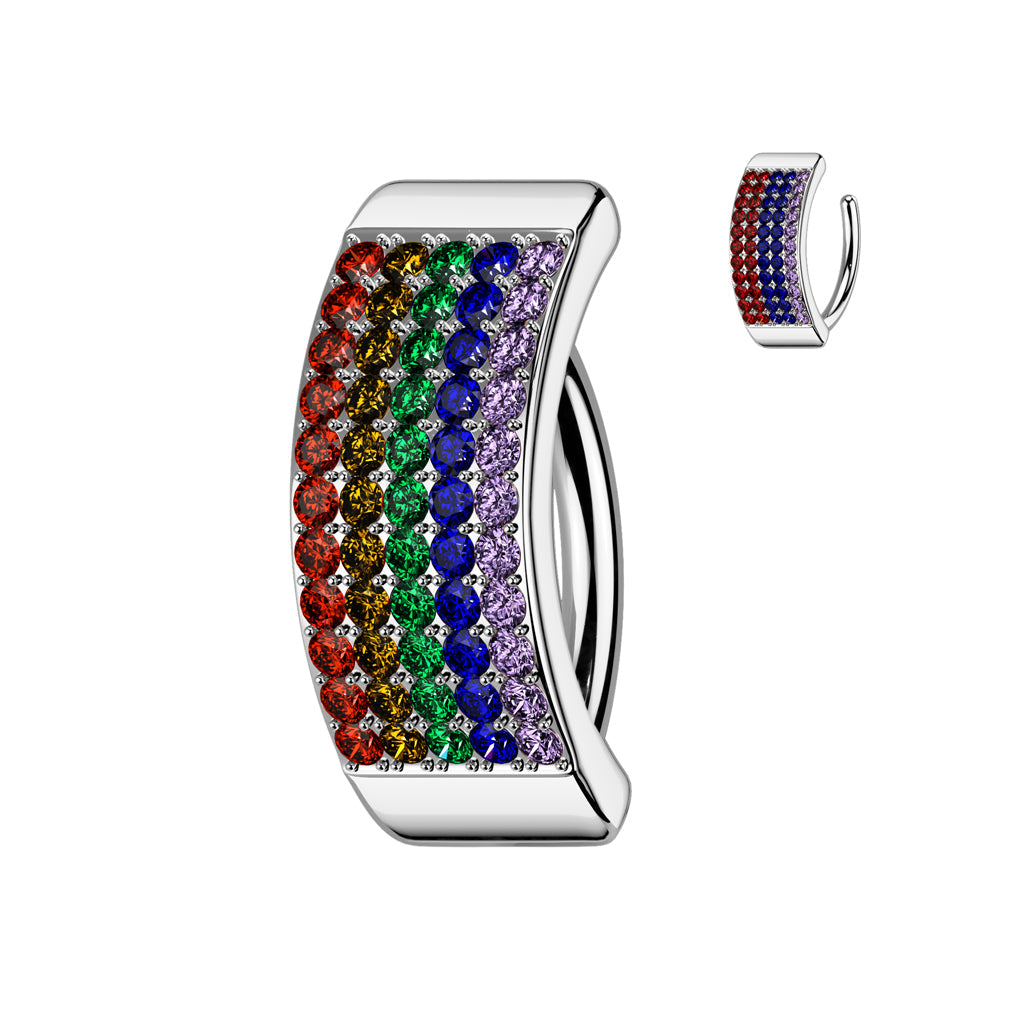 Pride Hinged Belly Bar 14G